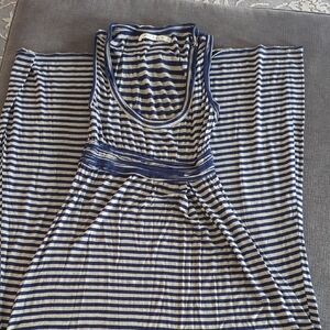 Striped Blue and White Maxi Dress